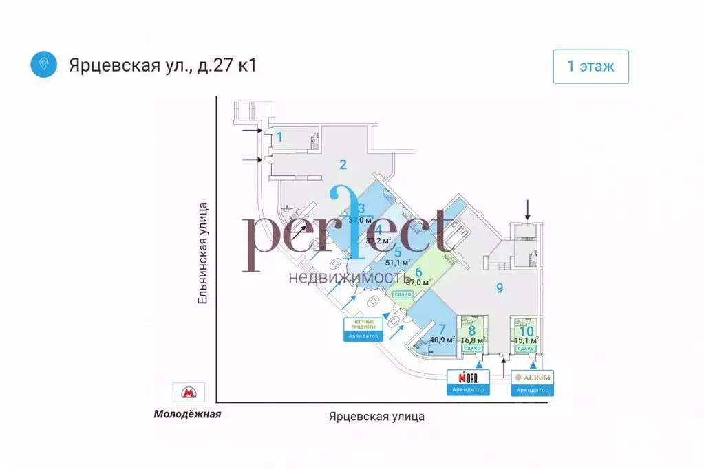 Торговая площадь в Москва Ярцевская ул., 27к1 (51 м) - Фото 1