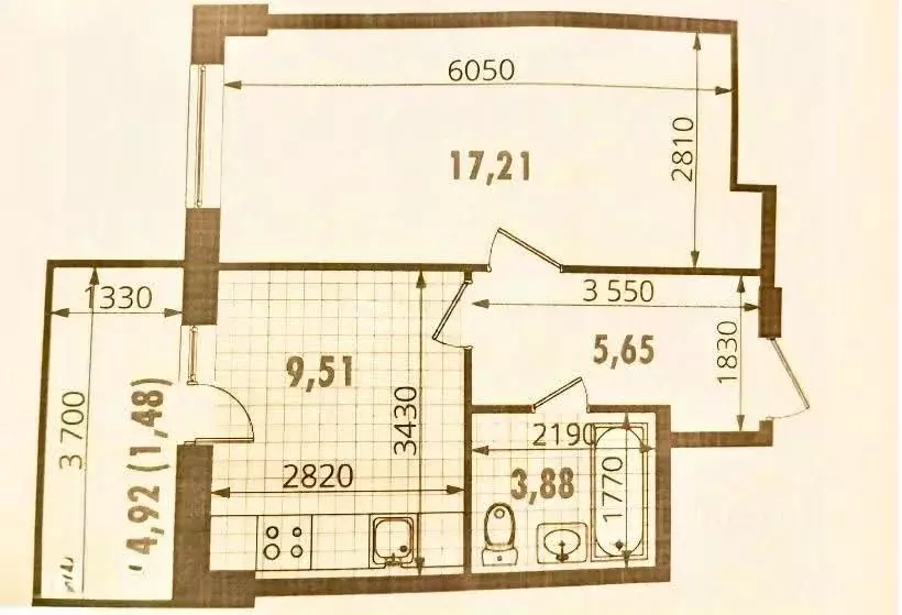1-к кв. Татарстан, Казань Тэцевская ул., 4Б (36.2 м) - Фото 2