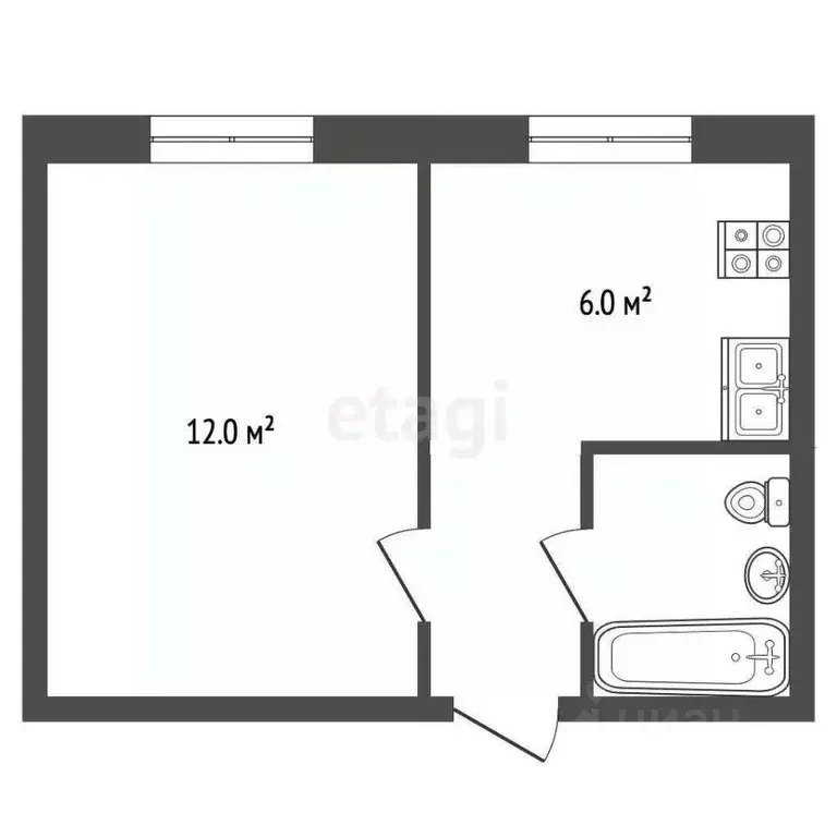 1-к кв. Ростовская область, Ростов-на-Дону ул. Туполева, 18 (23.0 м) - Фото 2