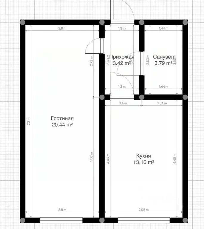 1-к кв. Кабардино-Балкария, Нальчик ул. Солнечная, 8к1 (40.0 м) - Фото 1