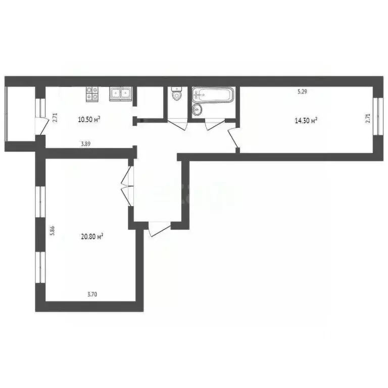 2-к кв. Вологодская область, Вологда ул. Маршала Конева, 21 (61.0 м) - Фото 1