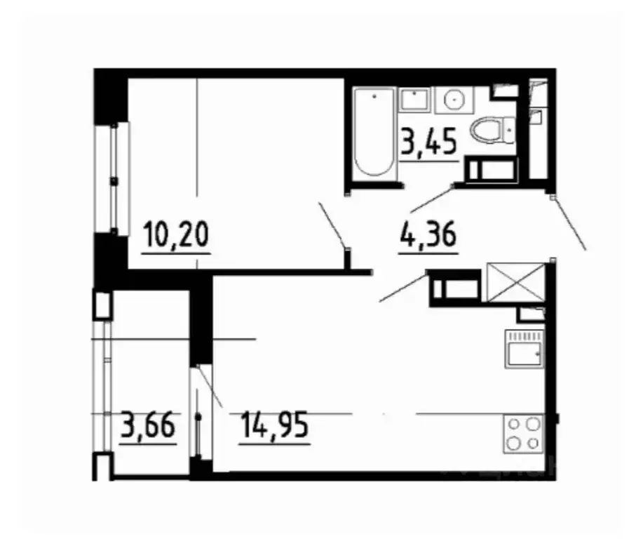 1-к кв. Санкт-Петербург Уральская ул., 25 (32.96 м) - Фото 1