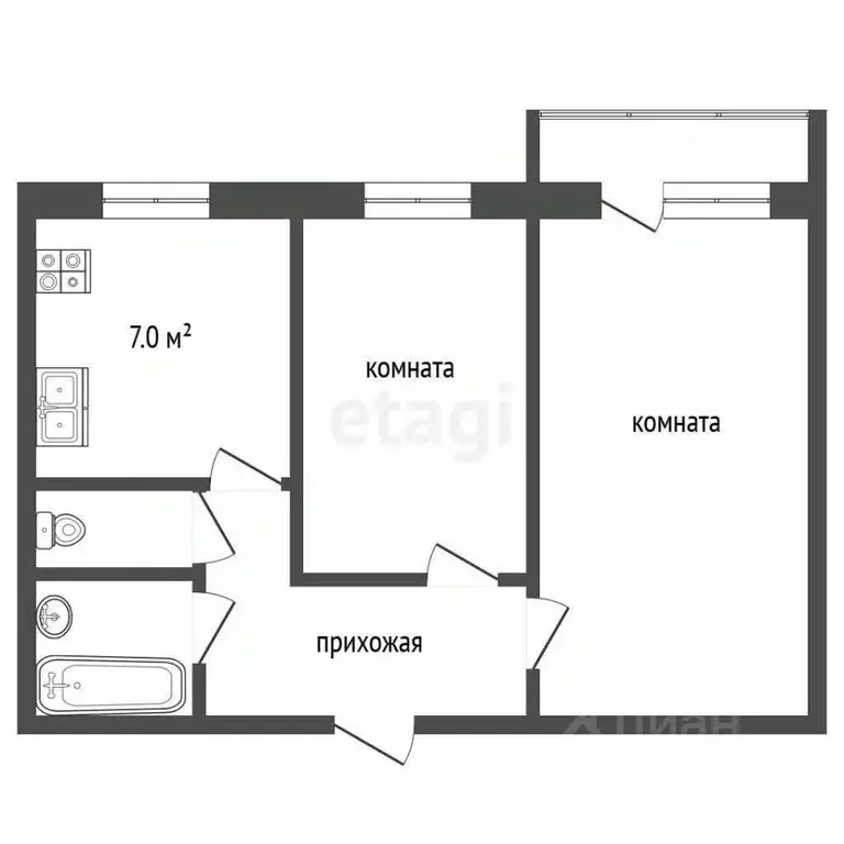 2-к кв. Ярославская область, Ростов 1-й мкр, 22 (52.7 м) - Фото 0
