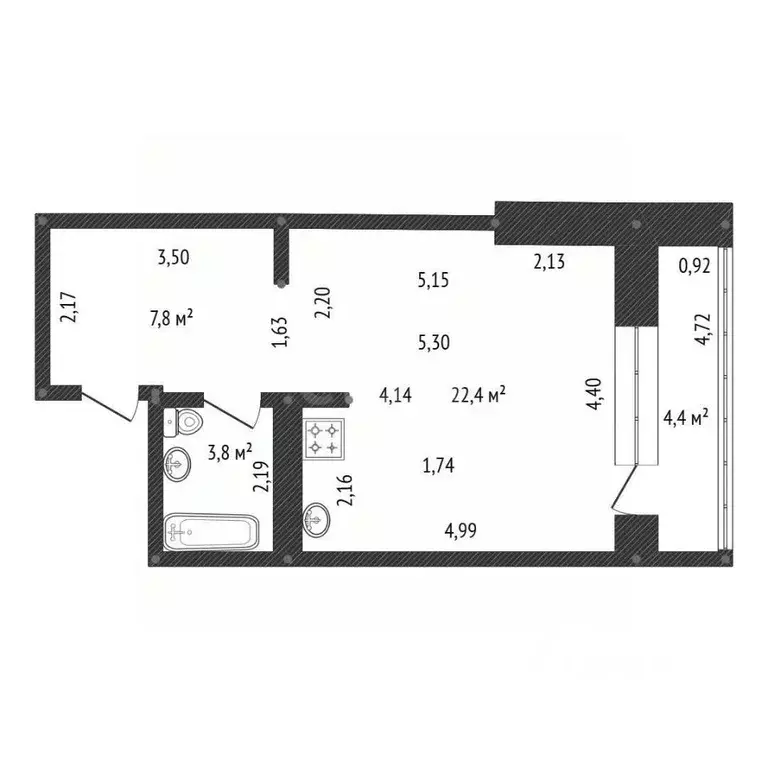 Студия Башкортостан, Уфа ул. Максима Рыльского, 11/1 (38.0 м) - Фото 2