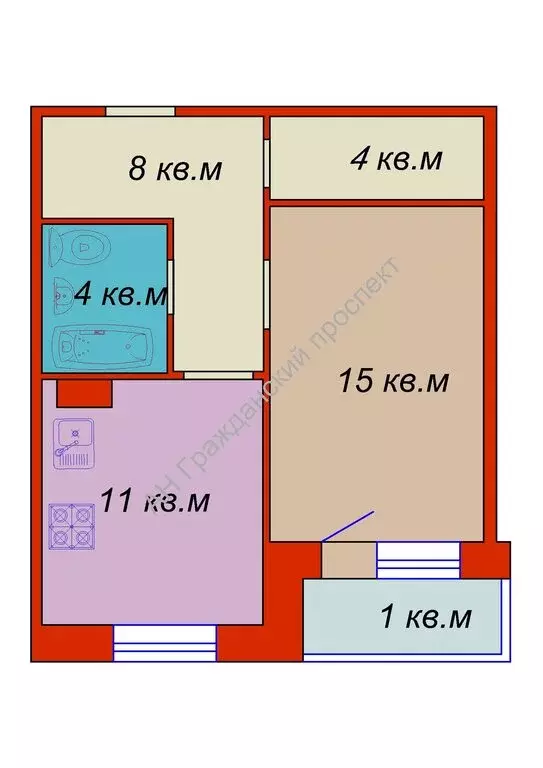 1-комнатная квартира: Шлиссельбург, улица Чекалова, 47 (43 м) - Фото 0