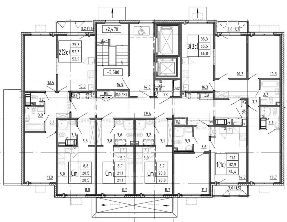 3-к кв. Санкт-Петербург Северный просп., 127к3 (66.8 м) - Фото 2