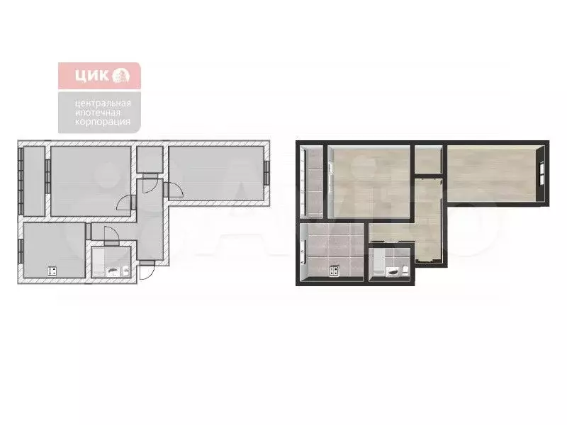2-к. квартира, 55 м, 1/5 эт. - Фото 0