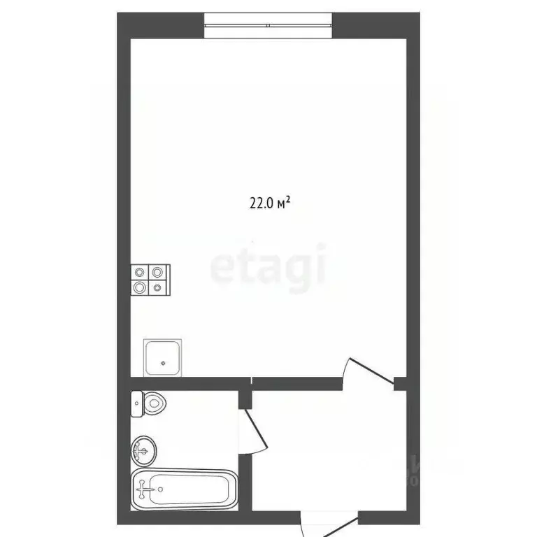 Студия Ставропольский край, Железноводск ул. Космонавтов (22.0 м) - Фото 0