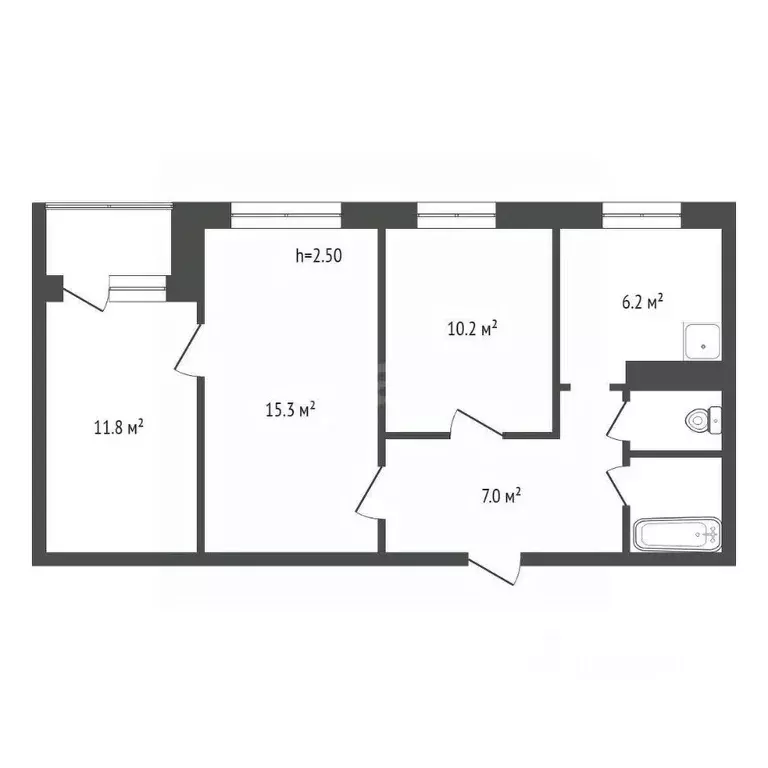 3-к кв. Красноярский край, Красноярск Красномосковская ул., 34 (53.0 ... - Фото 2