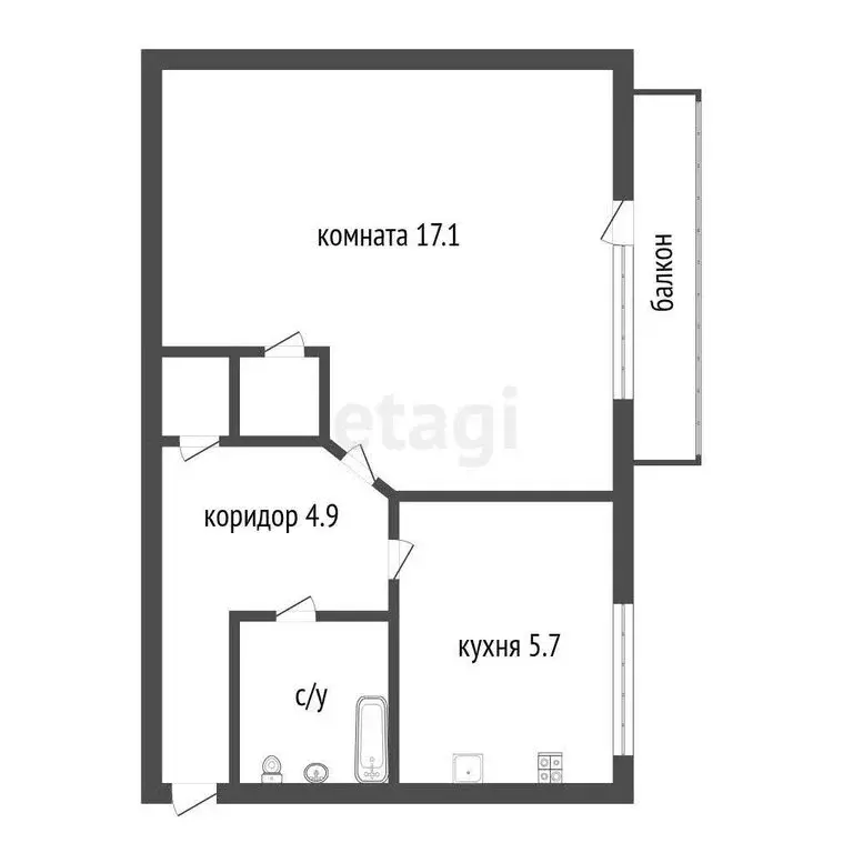 1-комнатная квартира: Санкт-Петербург, Якорная улица, 6 (30.8 м) - Фото 1