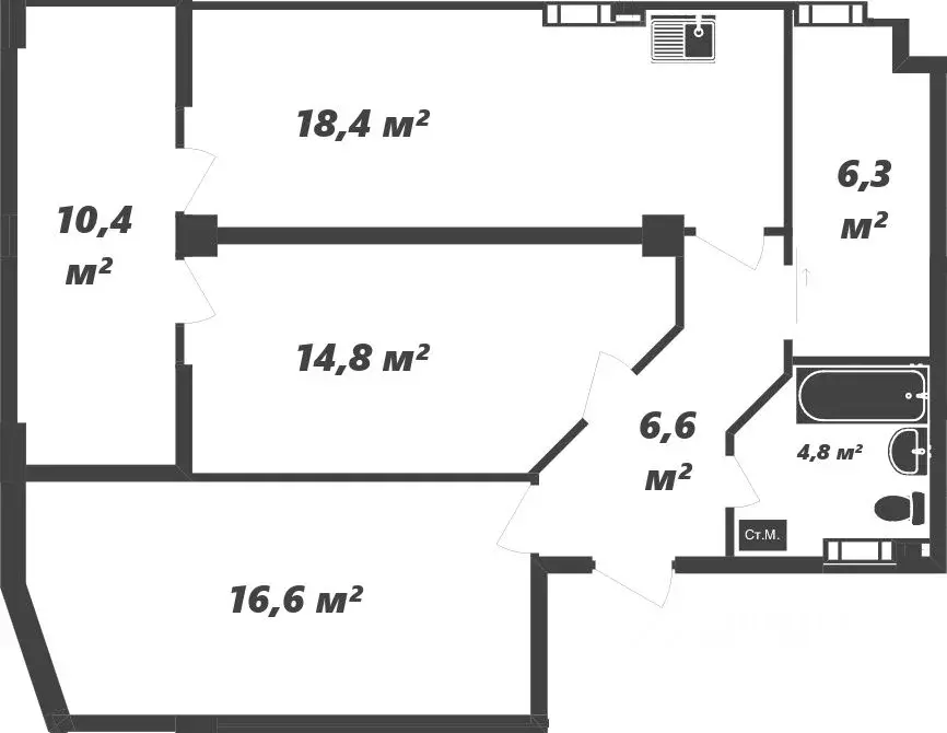 3-к кв. Крым, Ялта муниципальный округ, Форос пгт спуск Форосский, 8к2 ... - Фото 1