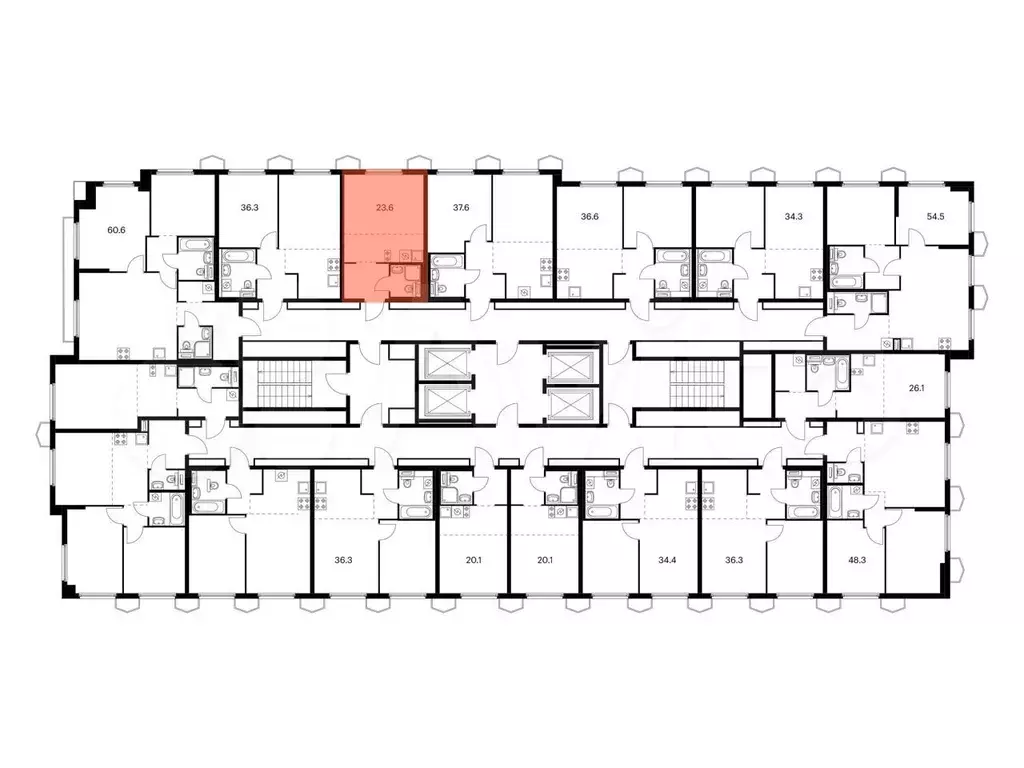 квартира-студия, 23,6 м, 16/24 эт. - Фото 1