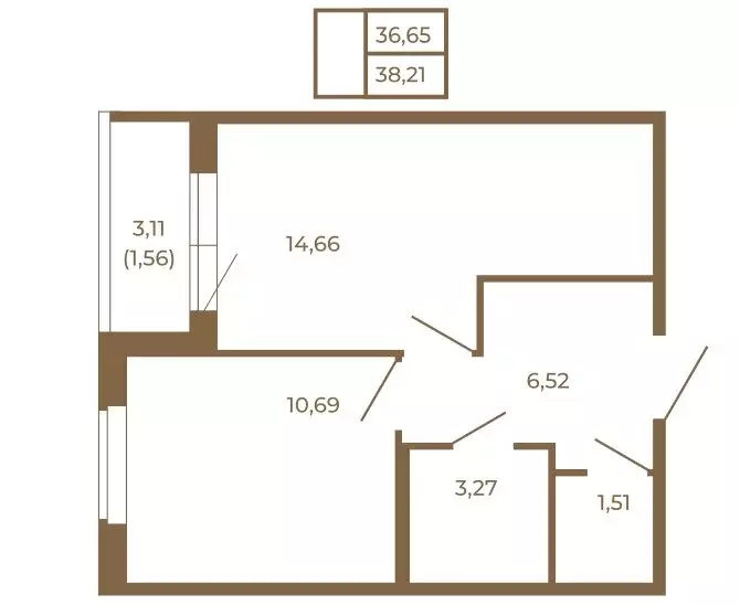 1-комнатная квартира: Сертолово, ЖК Новая История (38.21 м) - Фото 2