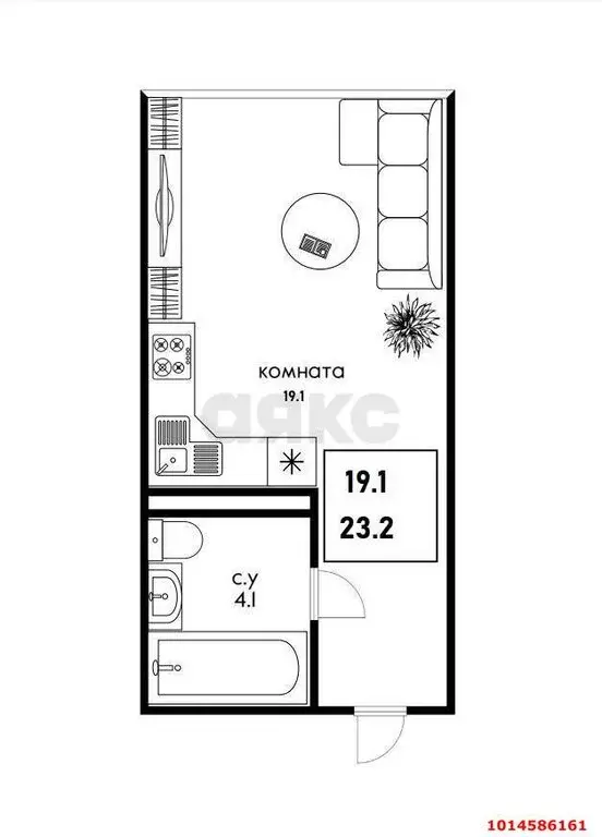 Квартира-студия: Краснодар, Обрывная улица, 132 (23.2 м) - Фото 0