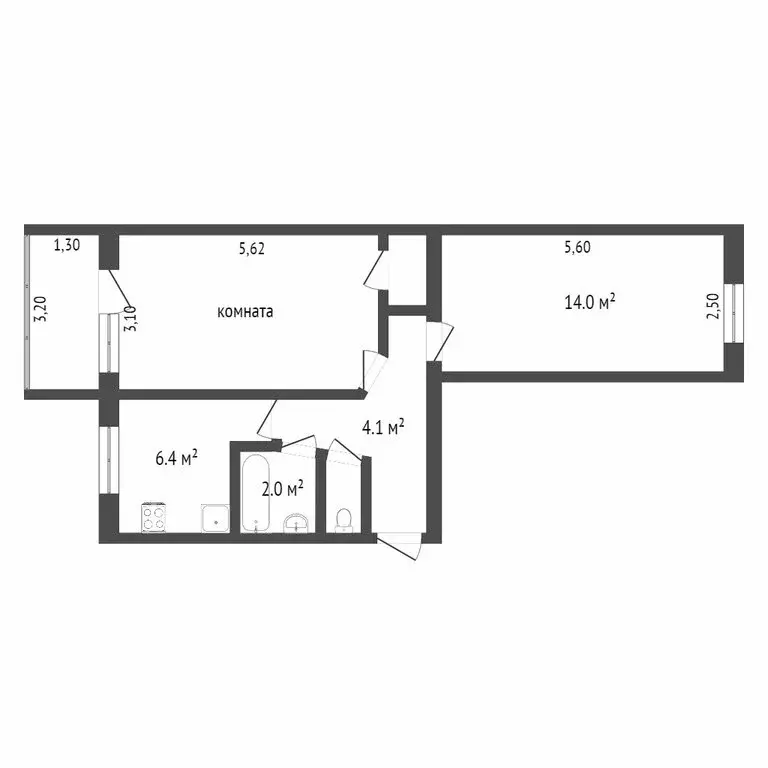 2-комнатная квартира: Севастополь, улица Правды, 31 (48.7 м) - Фото 1