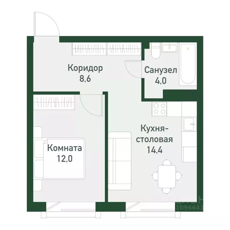 1-к кв. Челябинская область, Челябинский городской округ, пос. ... - Фото 0