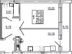 1-комнатная квартира: Смоленск, улица Крупской, 54Б (43.1 м) - Фото 1