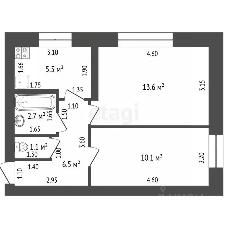 2-к кв. Мордовия, Рузаевка ул. Мичурина, 10 (39.0 м) - Фото 2