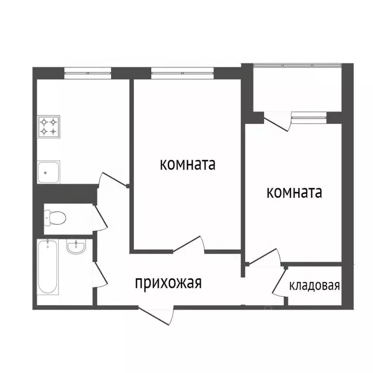 2-к кв. Красноярский край, Красноярск Даурская ул., 4 (50.6 м) - Фото 2