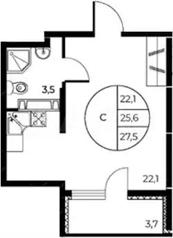 Квартира-студия, 29,3 м, 8/17 эт. - Фото 0