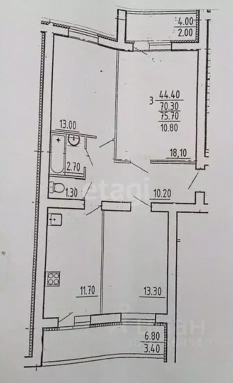 3-к кв. Пензенская область, Пенза ул. Рахманинова, 12 (81.0 м) - Фото 1