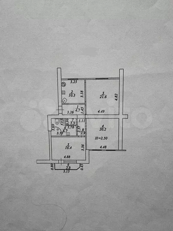 3-к. квартира, 84 м, 5/5 эт. - Фото 0