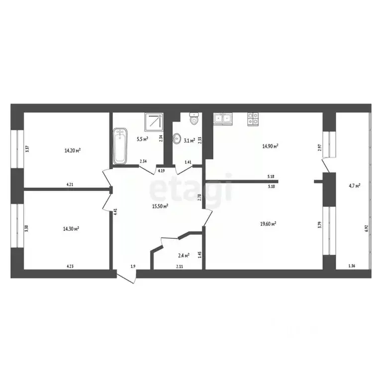 3-к кв. Забайкальский край, Чита ул. Столярова, 93 (89.5 м) - Фото 1