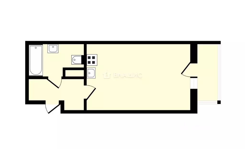 Студия Санкт-Петербург пос. Шушары, просп. Старорусский, 1 (26.67 м) - Фото 2