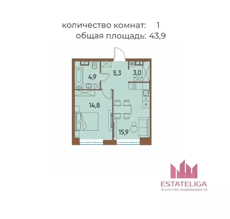 1-к кв. Москва ул. Нижние Мневники, 16к6 (43.9 м) - Фото 0