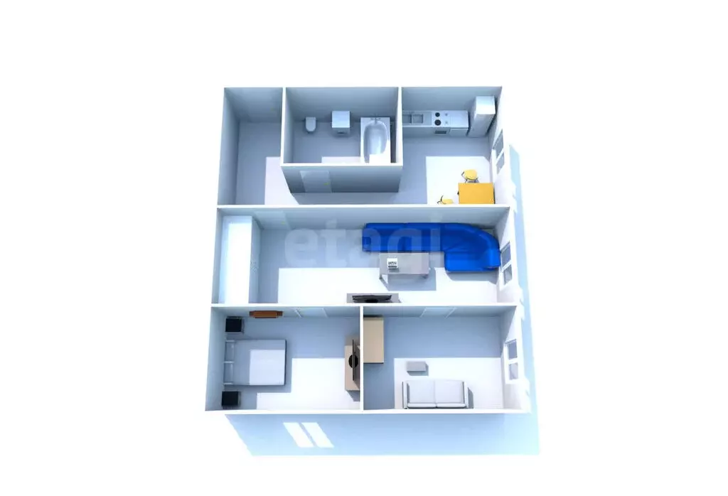 3-комнатная квартира: Южно-Сахалинск, проспект Мира, 393Б (47 м) - Фото 2