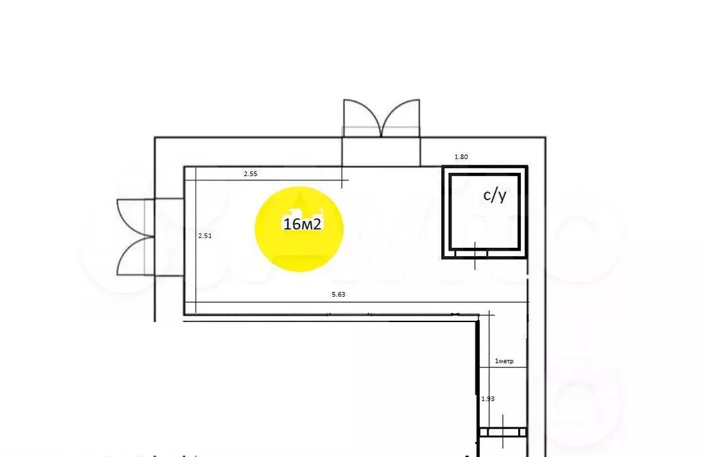 Квартира-студия, 16 м, 1/8 эт. - Фото 0