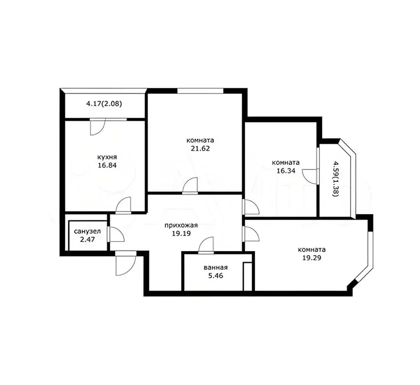 Квартира, 3 комнаты, 101 м - Фото 0
