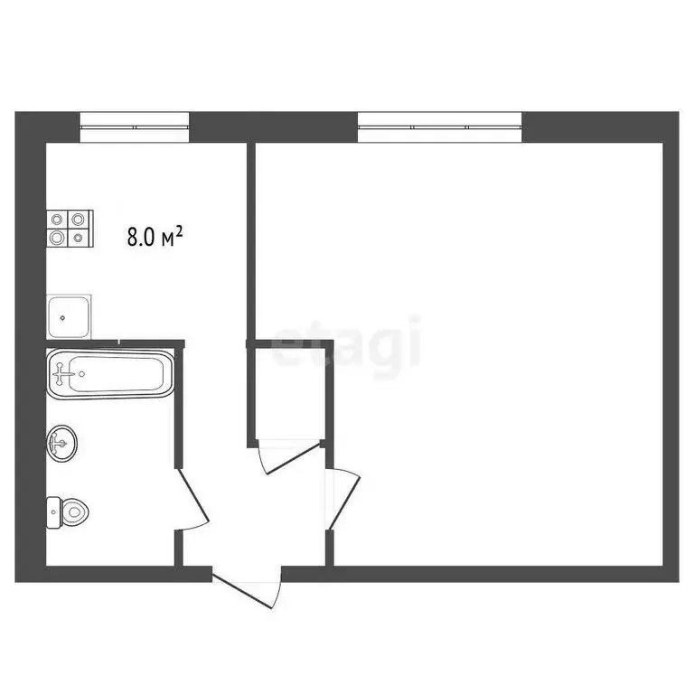 1-комнатная квартира: Юрга, Московская улица, 40 (36.9 м) - Фото 0