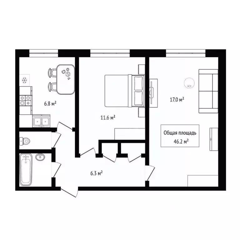 2-к кв. Новосибирская область, Новосибирск ул. Дуси Ковальчук, 75 ... - Фото 2