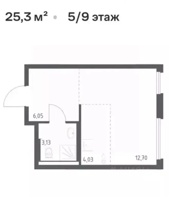 Студия Москва ул. Аэростатная, 15к4 (25.3 м) - Фото 2