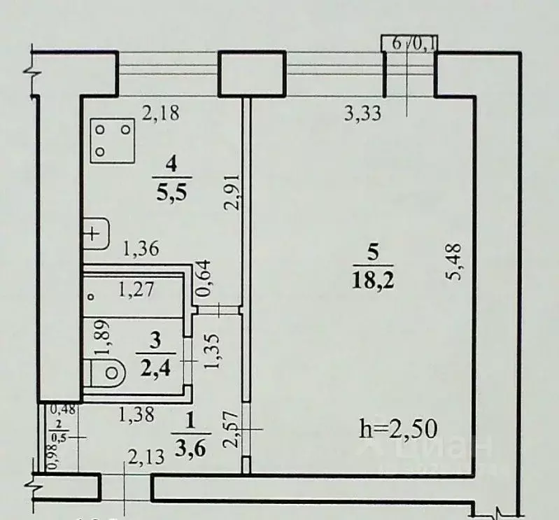 1-к кв. Забайкальский край, Чита ул. Текстильщиков, 3 (30.2 м) - Фото 1