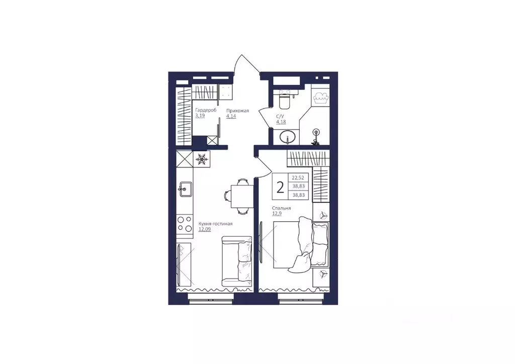 2-к кв. Башкортостан, Уфа Новомостовая ул., 4А (39.5 м) - Фото 1