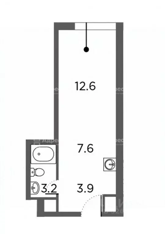 Студия Москва бул. Братьев Весниных, 1 (27.3 м) - Фото 2