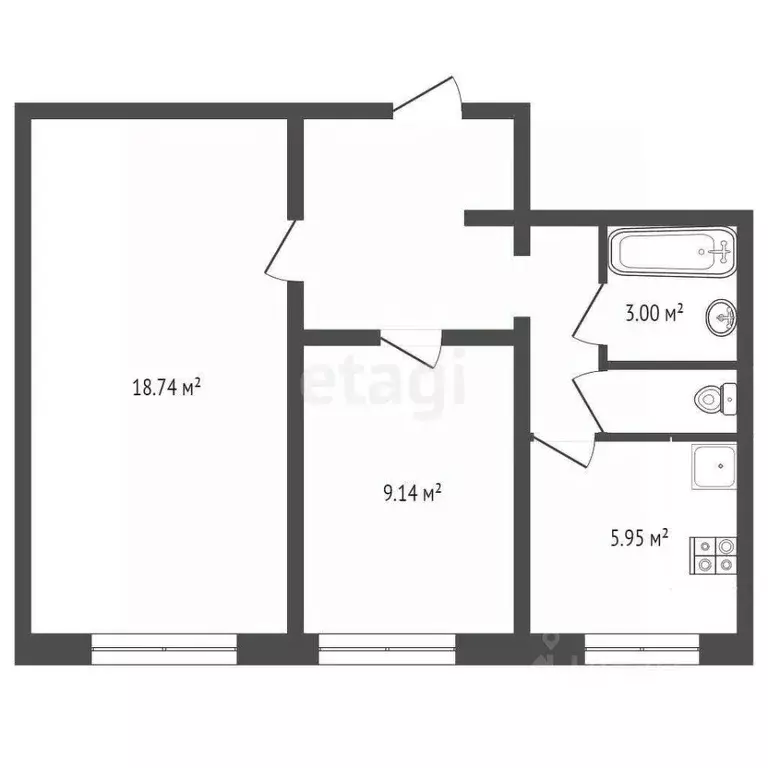 2-к кв. Москва ул. Героев Панфиловцев, 12К1 (44.4 м) - Фото 1