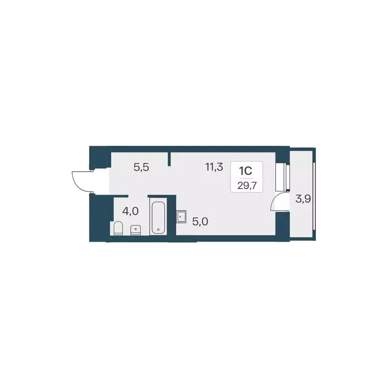 Квартира-студия: Новосибирск, ЖК Расцветай на Красном (29.7 м) - Фото 0