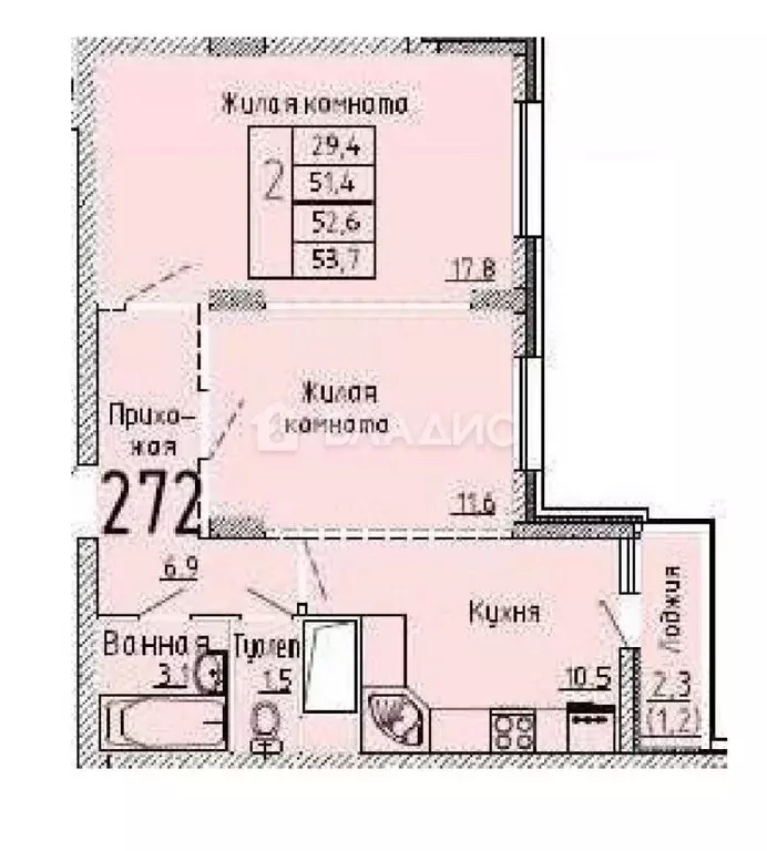 2-к кв. Московская область, Долгопрудный Парковая ул., 50 (51.4 м) - Фото 1