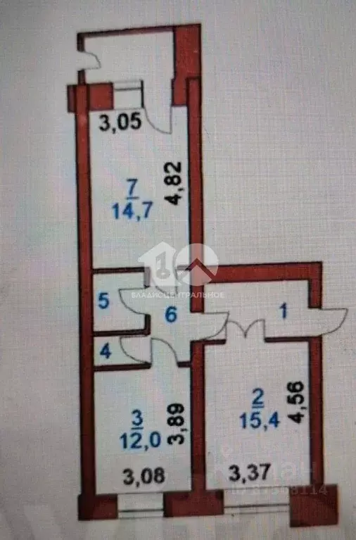 2-к кв. Новосибирская область, Бердск ул. Красная Сибирь, 109 (56.0 м) - Фото 2