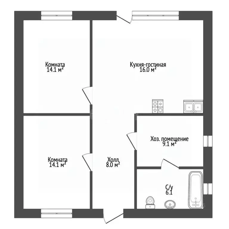 Дом в Калининградская область, Гурьевский муниципальный округ, пос. ... - Фото 2