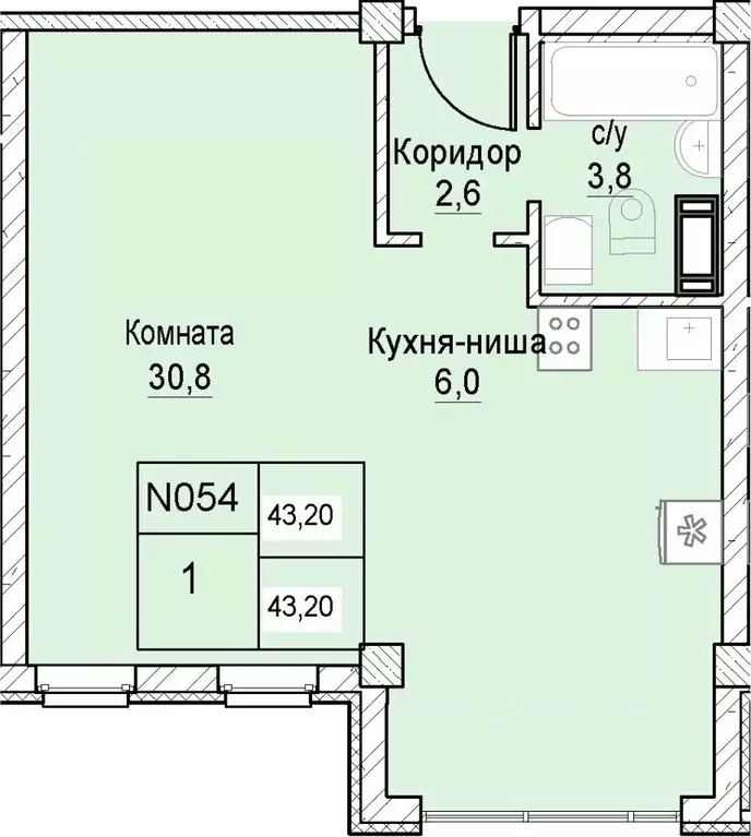 1-к кв. Нижегородская область, Нижний Новгород ул. Июльских Дней (43.2 ... - Фото 0