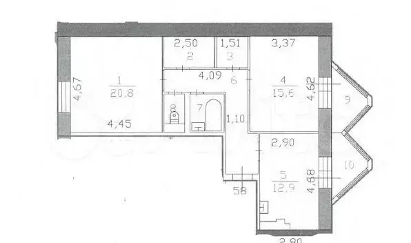 Аукцион: 2-к. квартира, 69,3 м, 4/5 эт. - Фото 0