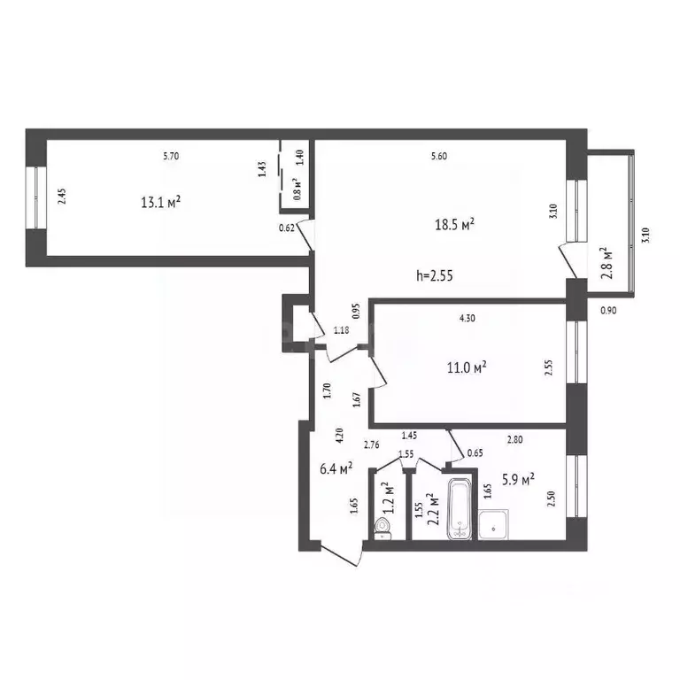 3-к кв. Красноярский край, Боготол ул. 40 лет Октября, 27 (59.5 м) - Фото 2