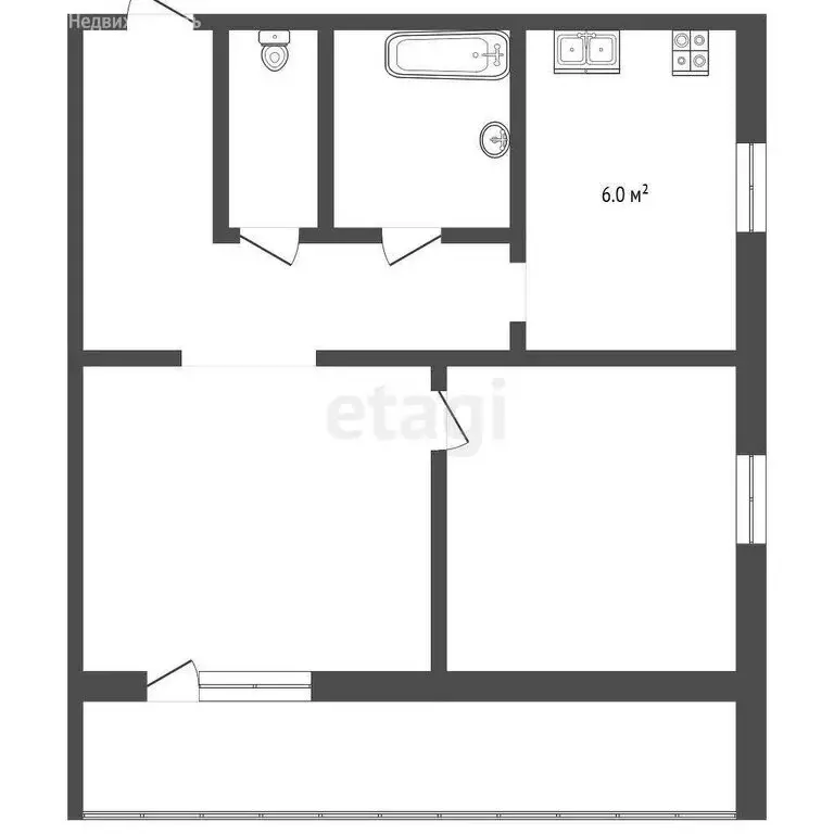 2-комнатная квартира: Люберцы, улица Электрификации, 29А (40 м) - Фото 0