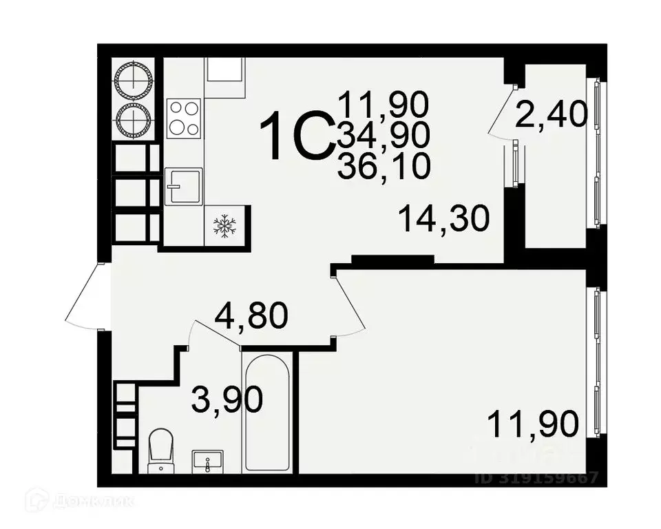 1-к кв. Рязанская область, Рязань Березовая ул., 5к1 (36.1 м) - Фото 0
