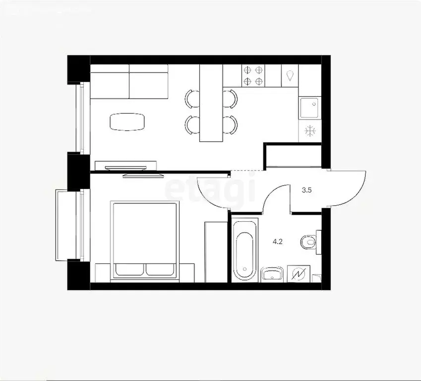 2-комнатная квартира: Казань, улица Халитова (39.6 м) - Фото 0
