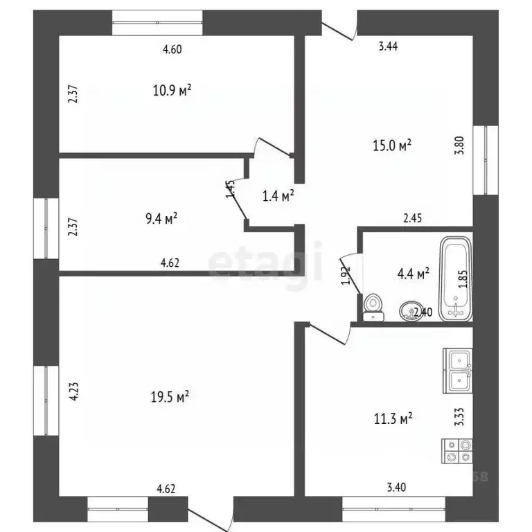 Дом в Пермский край, Чернушинский муниципальный округ, пос. Азинский ... - Фото 2